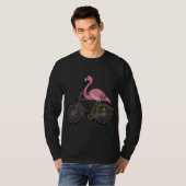 T-shirt Flamant rose À Vélo Cool Vélo Drôle Vélo B (Devant entier)