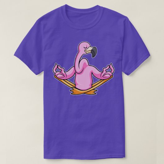 T-shirt Flamant rose à Yoga en Crossleged (Design devant)