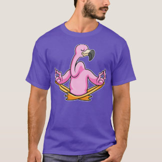 T-shirt Flamant rose à Yoga en Crossleged