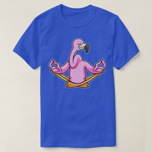 T-shirt Flamant rose à Yoga en Crossleged (Design devant)