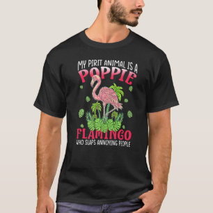 T-shirt Flamant rose Amoureux Mon Esprit Animal Est Poppie