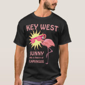 T-shirt Flamant rose amusant Key West Beach Météo Prévisio (Devant)