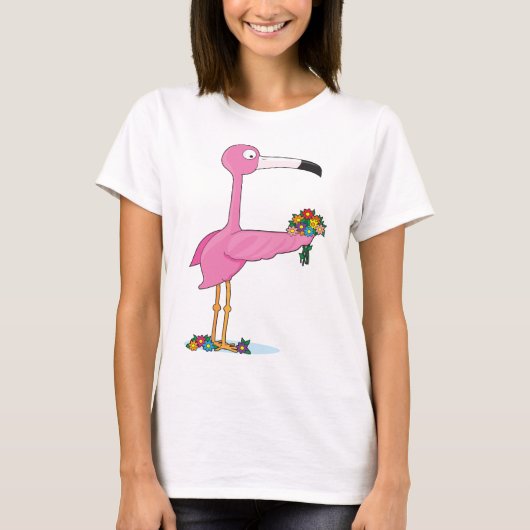 T-shirt Flamant rose animal d'alphabet (Devant)