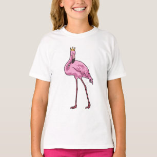 T-shirt Flamant rose avec Couronne