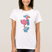 T-shirt Flamant rose avec Ecarf & Casquette (Devant)