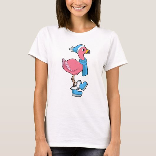 T-shirt Flamant rose avec Ecarf & Casquette (Devant)