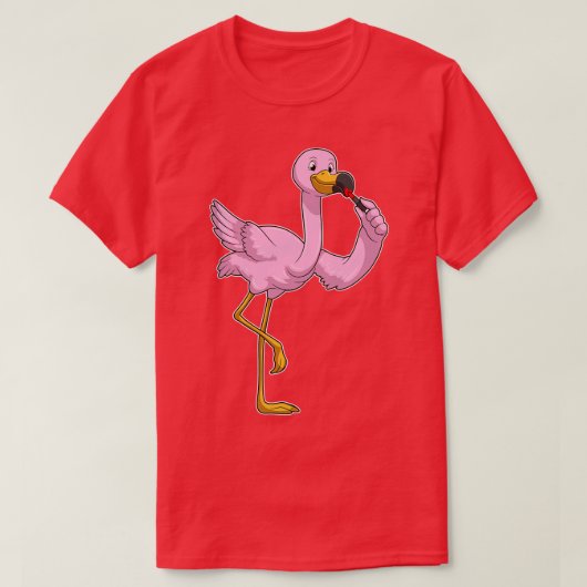 T-shirt Flamant rose avec Lipstick (Design devant)