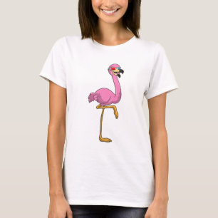 T-shirt Flamant rose avec lunettes