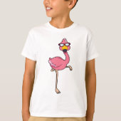 T-shirt Flamant rose avec lunettes de soleil (Devant)
