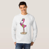 T-shirt Flamant rose avec Lunettes de soleil & Casquette (Devant entier)