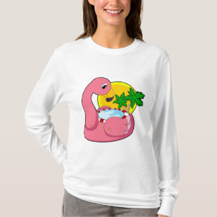 T-shirt Flamant rose avec piscine