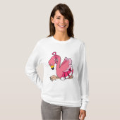 T-shirt Flamant rose avec ruban (Devant entier)