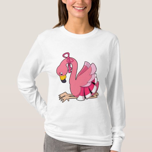 T-shirt Flamant rose avec ruban (Devant)