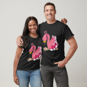T-shirt Flamant rose avec ruban (Unisexe)