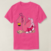 T-shirt Flamant rose avec ruban (Design devant)