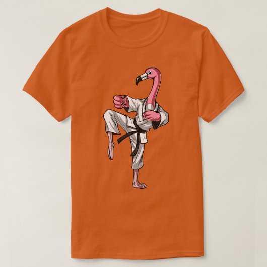 T-shirt Flamant rose Bird Karate (Design devant)
