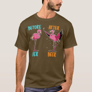 T-shirt Flamant rose Boire Bière Pour Femmes Hommes Drôle 