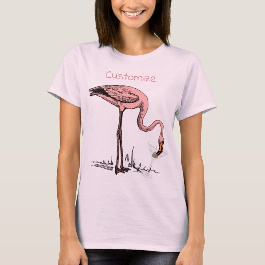 T-shirt Flamant rose Boire Martini Thunder_Cove (Devant)