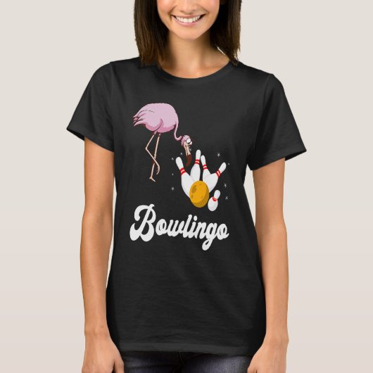 T-shirt Flamant rose Bowling Strike Bowling Team Bowlin (Devant)