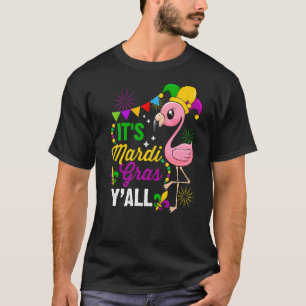 T-shirt Flamant rose carnavaleux Mardi Gras Yall