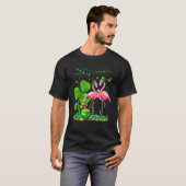 T-shirt Flamant rose Casquette Leprechaun Jour de la Saint (Devant entier)