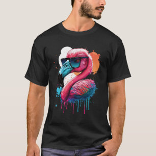 T-shirt Flamant rose coloré Oiseau Flamant rose réaliste