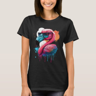 T-shirt Flamant rose coloré Oiseau Flamant rose réaliste