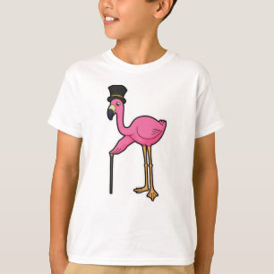 T-shirt Flamant rose comme Groom avec Casquette & canne