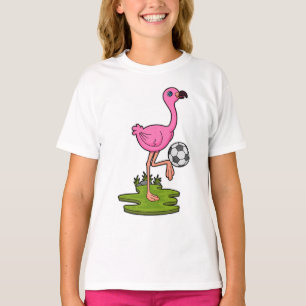 T-shirt Flamant rose comme joueur de football avec Soccer