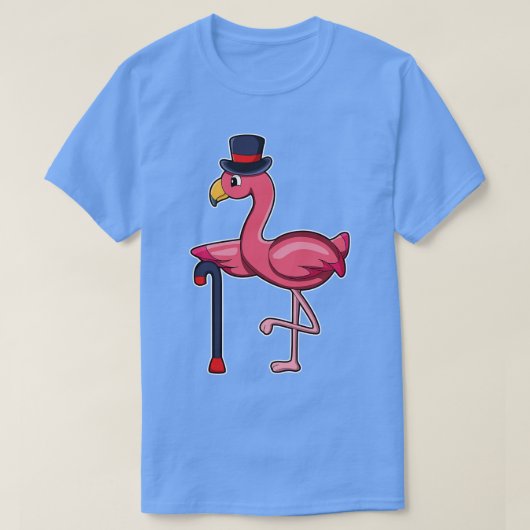 T-shirt Flamant rose comme pensionné avec Casquette bâton (Design devant)