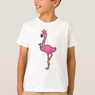 T-shirt Flamant rose comme roi avec la Couronne et le pers