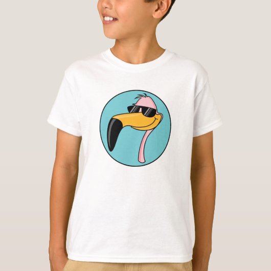 T-shirt flamant rose cool en lunettes de soleil (Devant)
