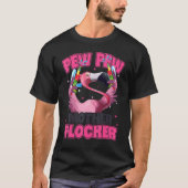 T-shirt Flamant rose Cool inapproprié Pew Pew Mère Flocker (Devant)