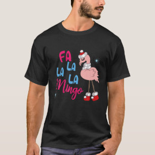T-shirt Flamant rose Cute Fa La La Mingo Pour Noël Noël