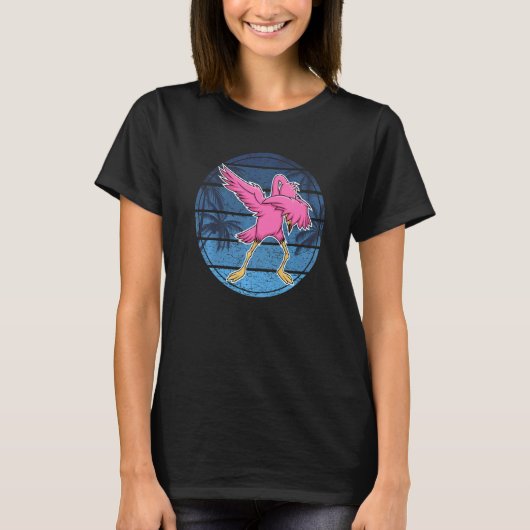 T-shirt Flamant rose Dabbing Pour Hommes Femmes Enfants An (Devant)