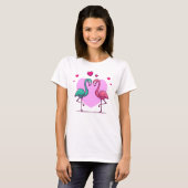 T-shirt Flamant rose d'amour cadeau de la Saint-Valentin (Devant entier)