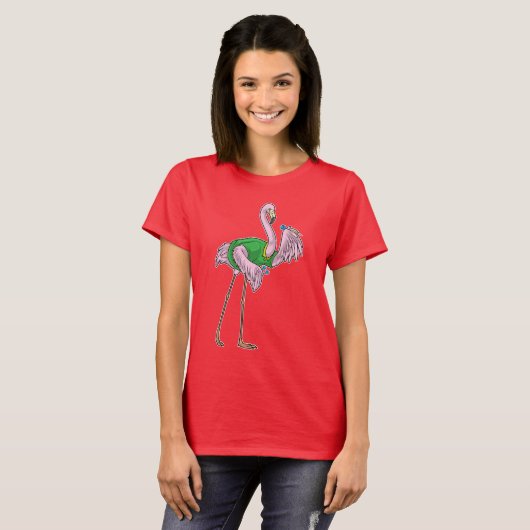T-shirt Flamant rose Darts Dart (Devant entier)