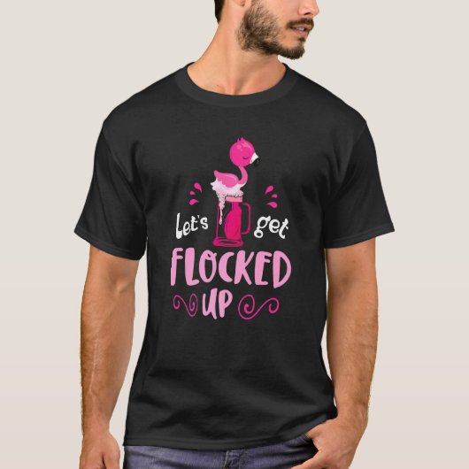 T-shirt Flamant rose De Bière Rose Font Fête (Devant)