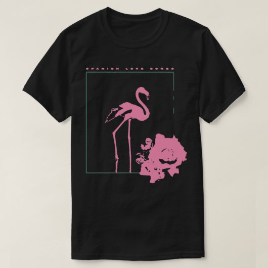 T-shirt Flamant rose de chansons d'amour espagnoles (Design devant)