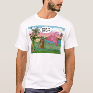 T-shirt Flamant rose de golf - Le golf est ma vie