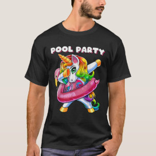 T-shirt Flamant rose de la fête de la piscine Float Dabbin