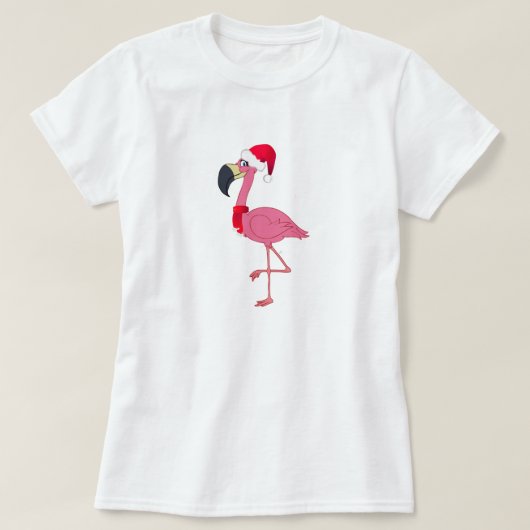 T-shirt Flamant rose de Noël (Design devant)