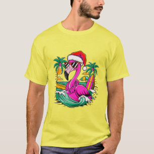 T-shirt Flamant rose de Noël festif Amusants au paradis