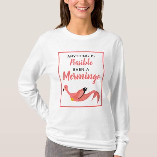T-shirt Flamant rose de sirène rose mignon Inspiration (Devant)