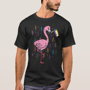 T-shirt Flamant rose Drapeau Non Binaire Lgbt Pride Mois N