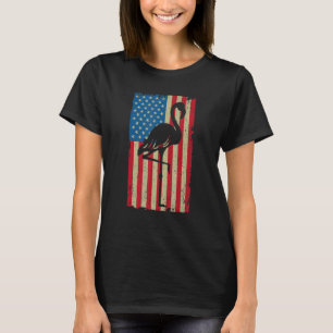 T-shirt Flamant rose du drapeau américain vintage Filles f