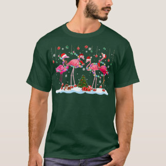 T-shirt Flamant rose du Père Noël Lumières des arbres de N