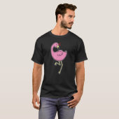 T-shirt Flamant rose En Amour Sur Une Jambe (Devant entier)