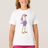 T-shirt Flamant rose en coiffeur avec ciseaux (Devant)