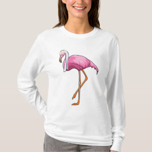 T-shirt Flamant rose en mariée avec voile